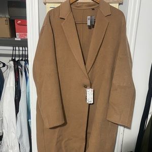 Uniqlo Womens Double Face Cocoon Coat size XL